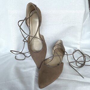 Brown Stuart Weitzman Tie Up Flats Size 9.5